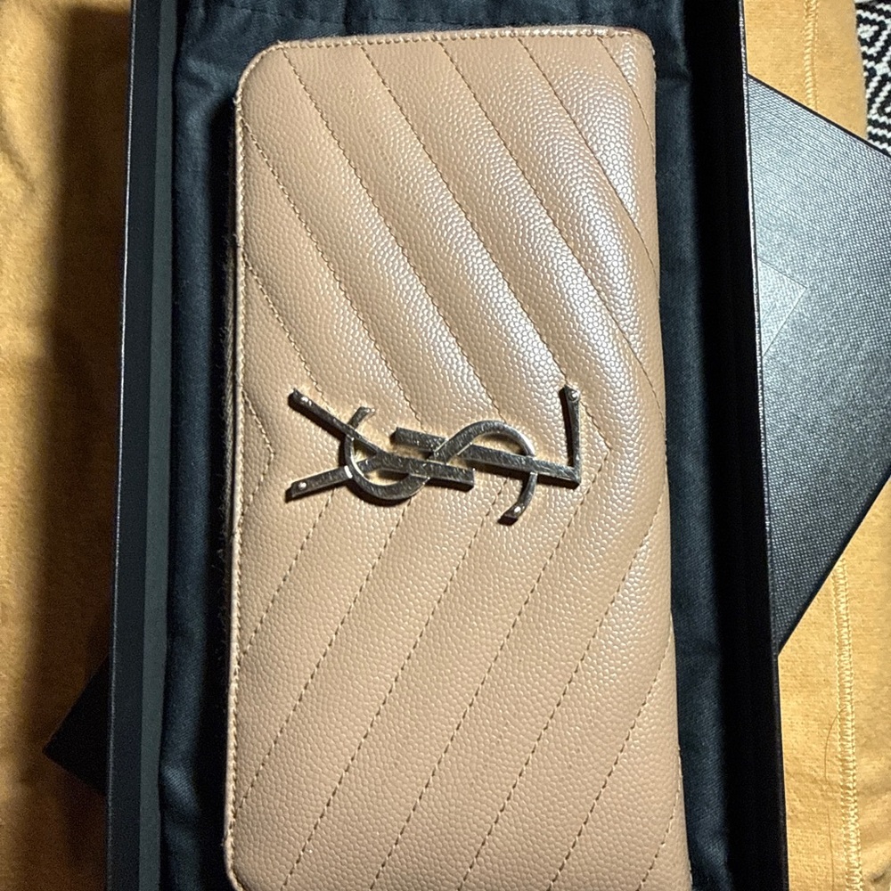 Saint Laurent Monogram Matelassé zip-around wallet